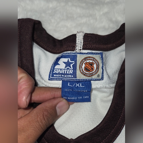 90s Mighty Ducks of Anaheim Starter home hockey jersey Mens XL - Picture 2 of 5